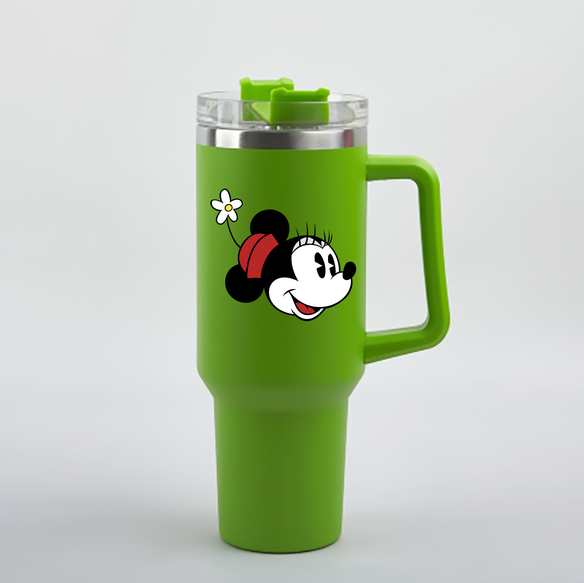 （画像用） ミッキーマウス Mickey Mouse 1200mL車用タンブラー - クリスタルステッカー（プラスチックストロー付き）